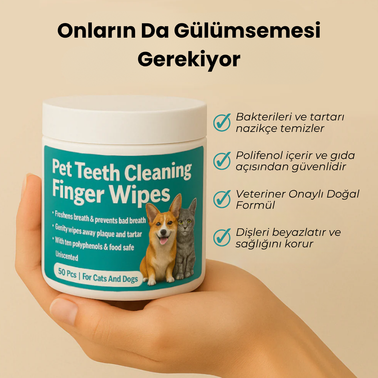 Doğal Evcil Hayvan Parmak Mendili
